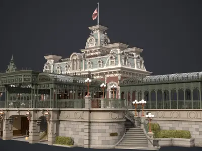 Railroad Main Street Station 3D model
