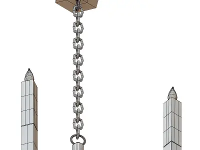 John Richard Acrylic  and Brass Six Light Chandelier Large 3D model