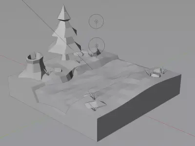 Isometric Low-poly Forest Low-poly 3D model