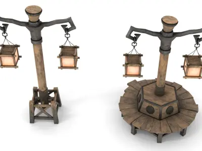 Fantasy Street Lamp Low-poly 3D model