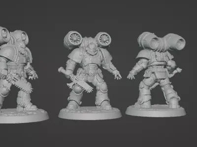 Jetpack Legion Trooper with Chainsaw Sci-Fi Infantry 3D print model