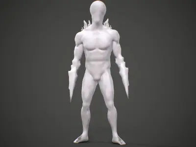 Creature humanoid Low-poly 3D model