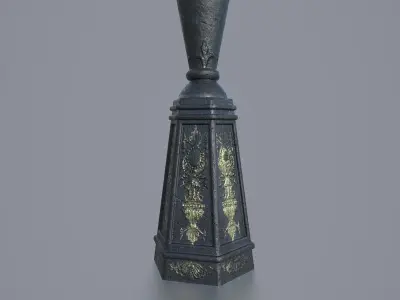 Street Lamp with 3 textures and 3 LODs Low-poly 3D model