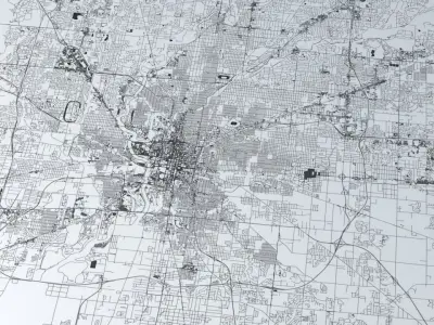 Indianapolis Road Network and Streets 3D model