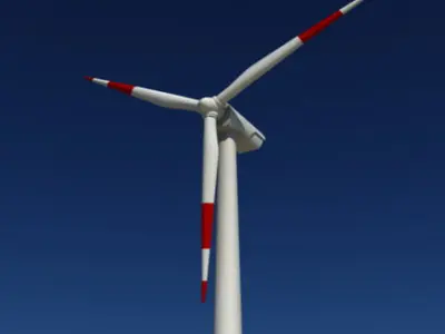 Wind Turbine Land Realtime Low-poly 3D model