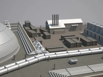 Futuristic Factory 3D model
