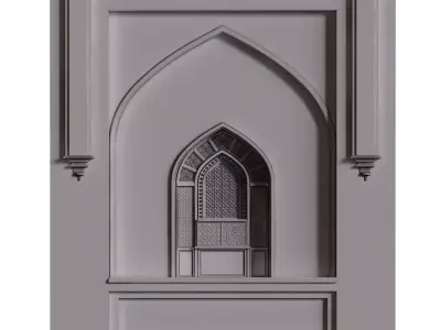 arabic exterior facade element set 809 Low-poly 3D model