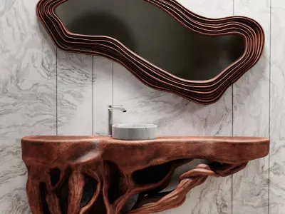 WildForm Wash No1  Organic Sink and Vanity Set 3D model
