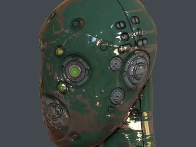 Gas mask helmet 3d model scifi Low-poly Low-poly 3D model 38
