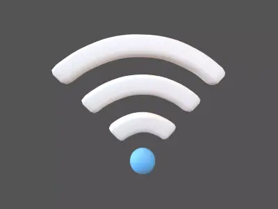 Wifi Symbol v3 013 Low-poly 3D model