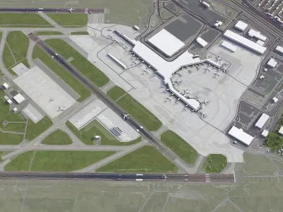 Montreal - Pierre Elliott Trudeau Airport Low-poly 3D model