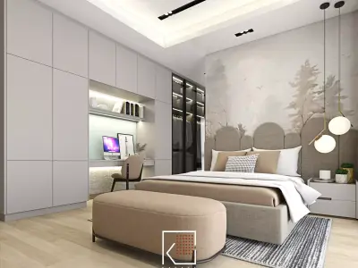 Design Interior Bedroom Girl 3D model