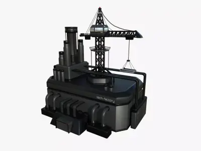 SciFi Factory A07 Black - Sci Fi Exterior Design Low-poly 3D model