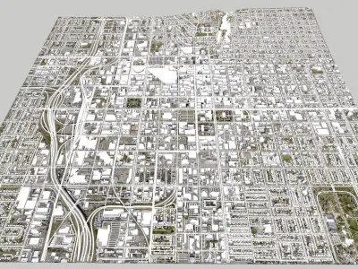 Cityscape Salt Lake City Utah USA 3D model