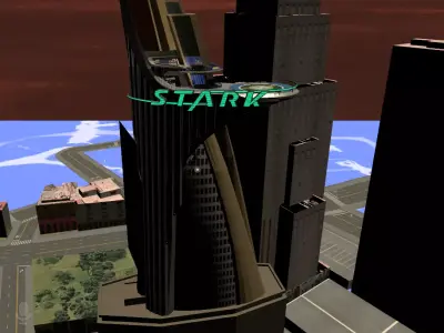 Stark Tower  3D model also the gta5 model  Low-poly 3D model