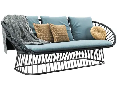 Cala 3 Seater Garden Sofa By Kettal 3D model