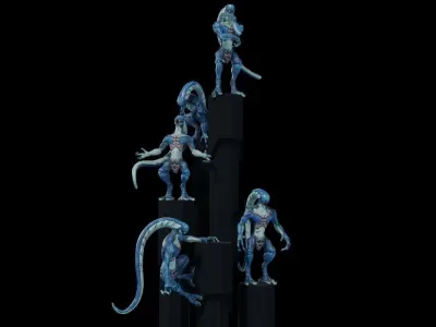 Alien 2 0 3 statue Low-poly 3D model