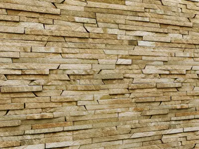 stone wall slate 24 3D model