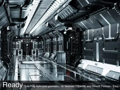 SciFi Props - GameReady Low-poly 3D model Low-poly 3D model