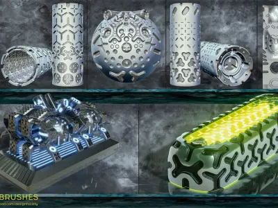 ZBrush - 3861 IMM Hard Surface Brushes Vol1 3D model