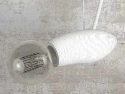 Wooden Bee Lamp 3D model