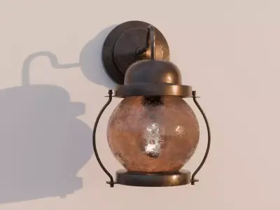 Vintage Wall Lantern game ready Low-poly 3D model