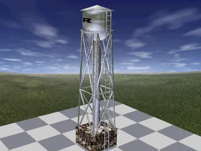 Water Reservoir Textured Low-poly 3D model