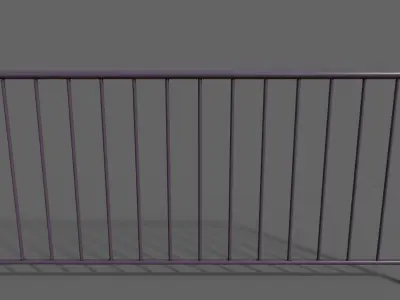 PBR Pedestrian Guard Rail Purple V1 Low-poly 3D model