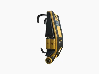 SciFi Backpack F02 Yellow - Fashion Character Design Low-poly 3D model