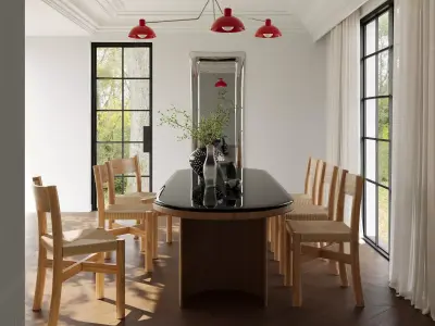 Rustic Dining Room Interior  3D model
