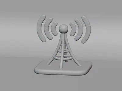 Cartoon Telecommunication Tower Low-poly 3D model