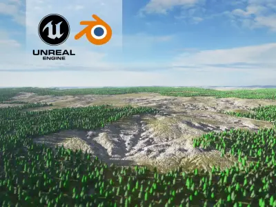 Volcano Mountain Range Version 9 3D model