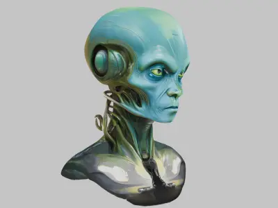 Alien Encounter Sci-Fi Model Low-poly 3D model