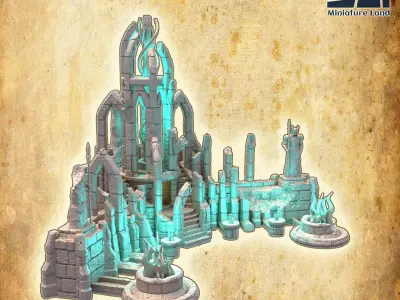 Elven Altar Tabletop Terrain 28 MM Tabletop Terrain 3D print model