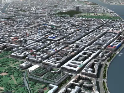 City of St Petersburg Russia Low-poly 3D model