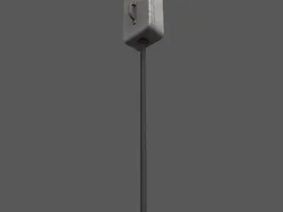 Vintage Wall Electric Box Low Poly Low-poly 3D model