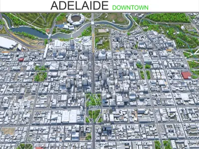 Adelaide Downtown Australia Low-poly 3D model