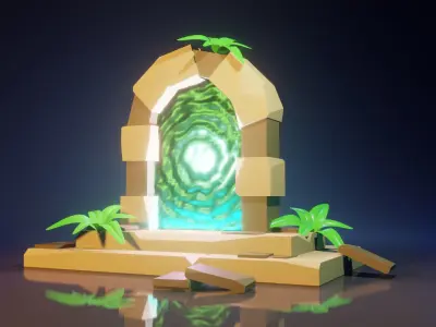 PORTAL door with light in it 3D model