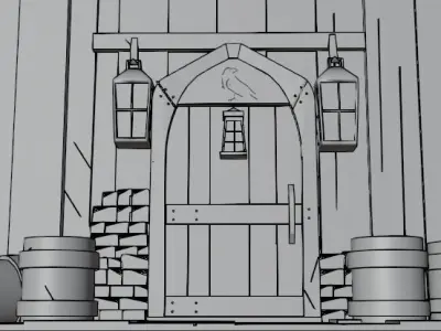 Gothic Door 3D model