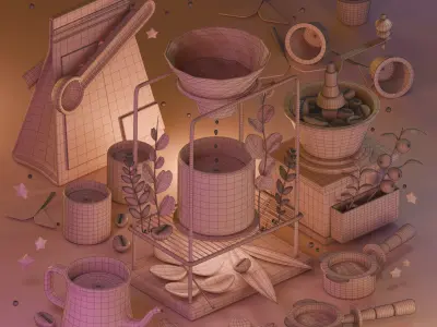 Coffee Set Texture