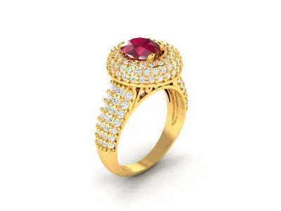 Women Ring  Render 3dm STL OBJ FBX Details 3D print model 193