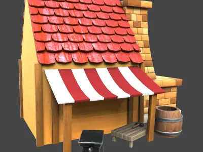 smithy stylized premium 3d model Low-poly 3D model