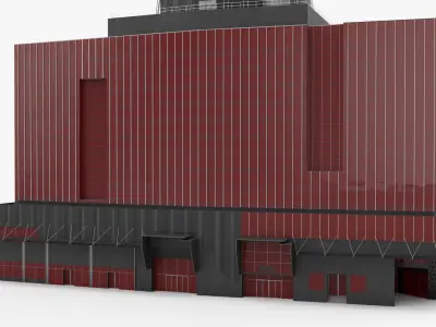  Skyscraper Observation Tower Urban Dark Red 