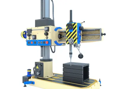 Machine tool radial drilling press 2K52  3D model