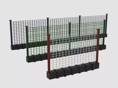 Iron Fence Low-poly 3D model
