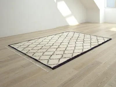 Moroccan Beni Ouarain rug 3D model 3D model