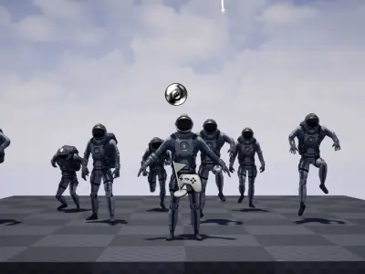 Space man Low-poly 3D model