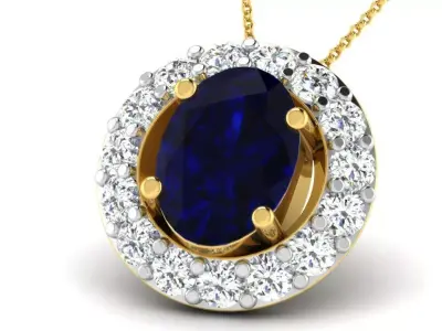 Pendants Collection sapphire and diamond pendant 3D print model