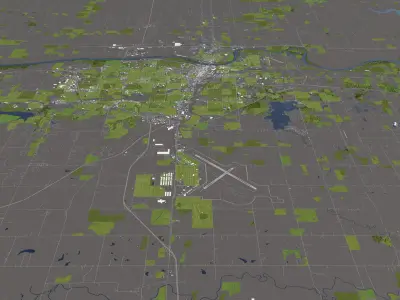 Topeka Kansas USA 50x50km 3D City Map 3D model