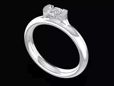 Elegant Solitaire Diamond Ring for Women 76a 3D print model